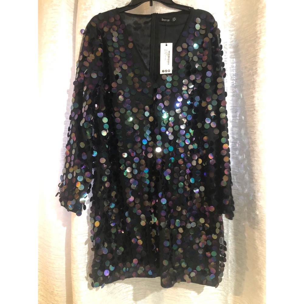 Fun Sequined Shift Dress. Reminds me of the 70’s.